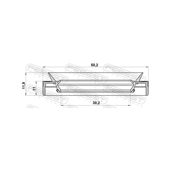 Oljepackningsring, differential, Bak Febest 95MFW-32501112R FEBEST
