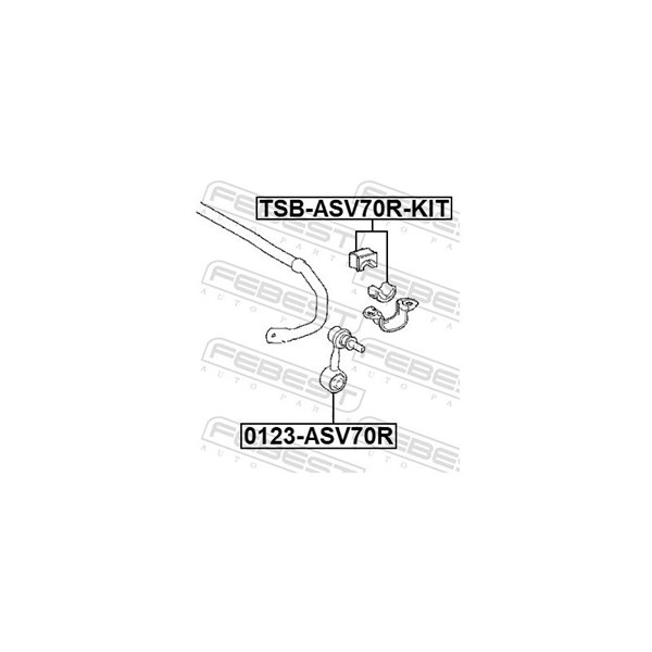Bussning, krängningshämmare, Bakaxel Febest TSB-ASV70R-KIT FEBEST Bussning, krängningshämmare, Bakaxel Febest TSB-ASV70R-KIT FEBEST