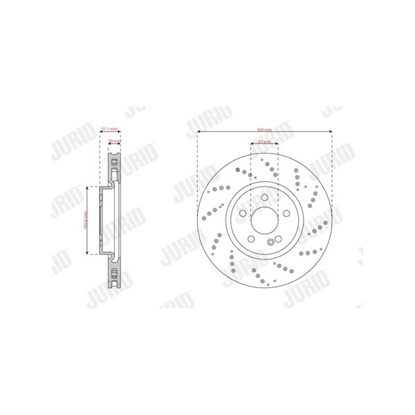 Bromsskiva Ventilerad, Framaxel Jurid 563725JC JURID