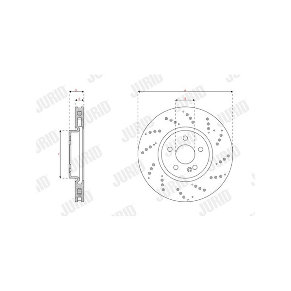 Bromsskiva Ventilerad, Framaxel Jurid 563725JC JURID Bromsskiva Ventilerad, Framaxel Jurid 563725JC JURID