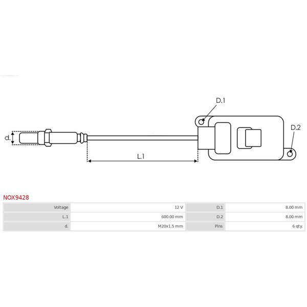 NOx-sensor, ureainsprutning 12V As-pl NOX9428 AS-PL