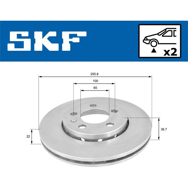 Bromsskiva Ventilerad, Framaxel Skf VKBD 80003 V2 SKF