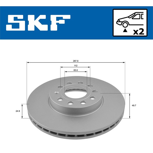 Bromsskiva Ventilerad, Framaxel Skf VKBD 80005 V2 SKF