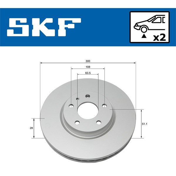 Bromsskiva Ventilerad, Framaxel Skf VKBD 80301 V2 SKF