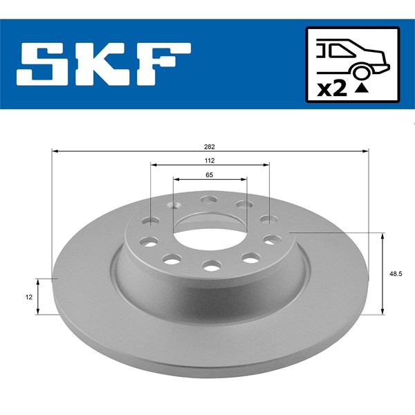 Bromsskiva Solid, Bakaxel Skf VKBD 90014 S2 SKF