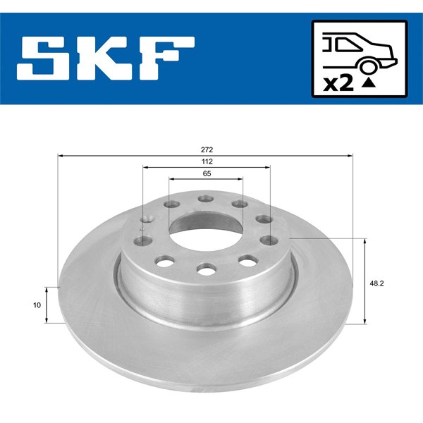 Bromsskiva Solid, Bakaxel Skf VKBD 90041 S2 SKF