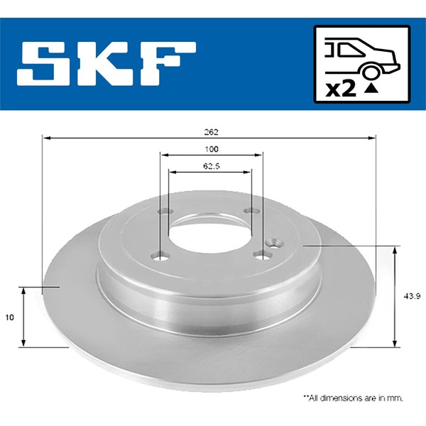 Bromsskiva Solid, Bakaxel Skf VKBD 90206 S2 SKF