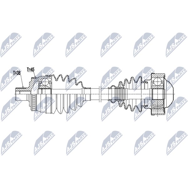 Drivaxel, framaxel vänster Nty NPW-AU-109 NTY