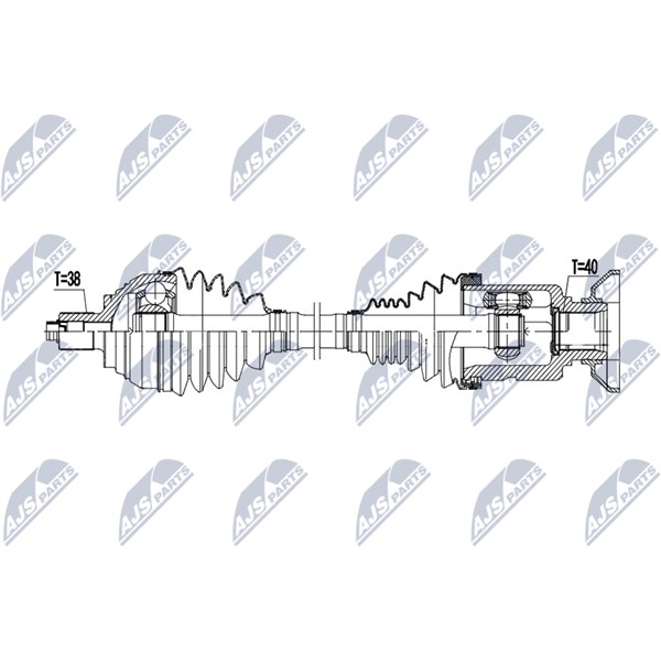 Drivaxel, framaxel höger Nty NPW-VW-237 NTY