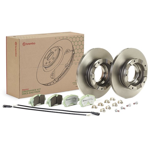 Bromssats, Skivbroms Solid, Bakaxel Brembo KT 10 014 BREMBO