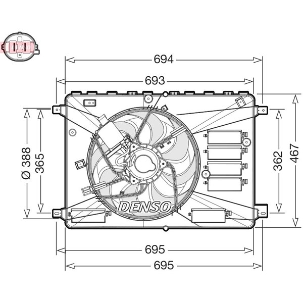 Fläkt, kylare Denso DER10010 DENSO
