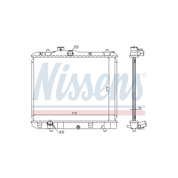 Kylare, motorkylning Nissens 630707 NISSENS