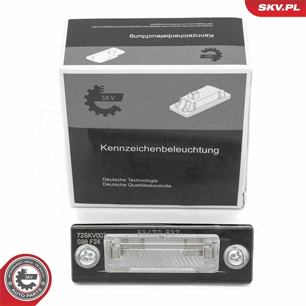 Belysning, registreringsskylt, Höger, Vänster Esen skv 72SKV007 ESEN SKV