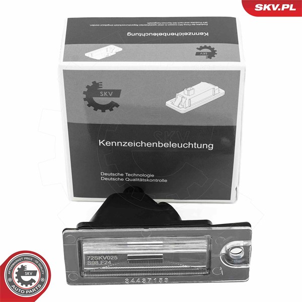Belysning, registreringsskylt, Höger, Vänster Esen skv 72SKV025 ESEN SKV Belysning, registreringsskylt, Höger, Vänster Esen skv 72SKV025 ESEN SKV