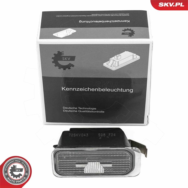 Belysning, registreringsskylt, Höger, Vänster Esen skv 72SKV043 ESEN SKV