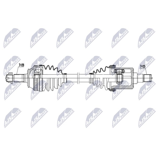 Drivaxel, framaxel vänster Nty NPW-LR-039 NTY