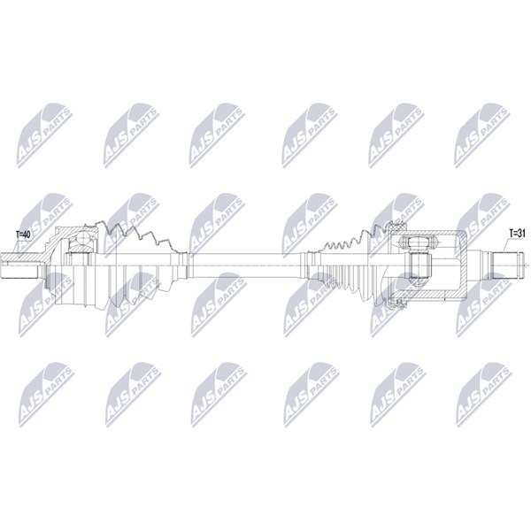 Drivaxel, framaxel vänster Nty NPW-VV-156 NTY Drivaxel, framaxel vänster Nty NPW-VV-156 NTY