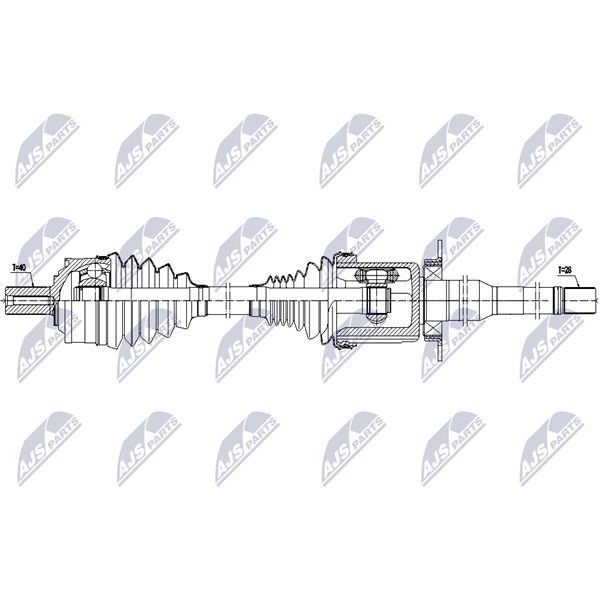 Drivaxel, framaxel höger Nty NPW-VV-159 NTY