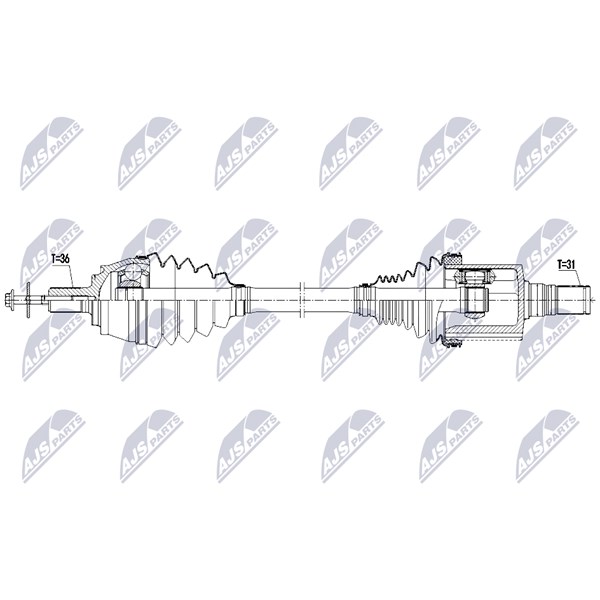 Drivaxel, framaxel vänster Nty NPW-VV-166 NTY