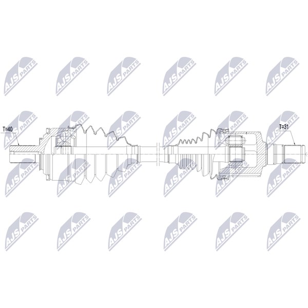 Drivaxel, framaxel vänster Nty NPW-VV-176 NTY
