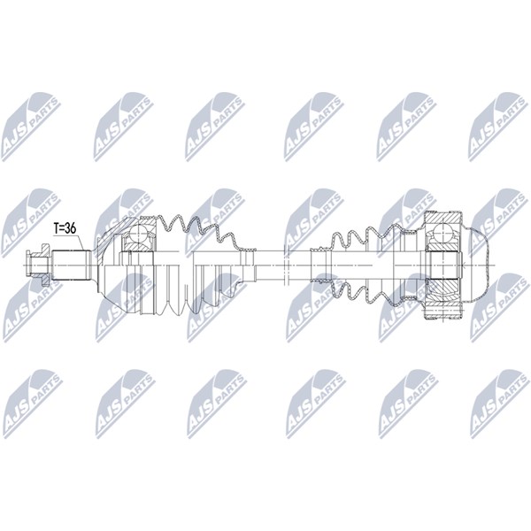 Drivaxel, framaxel vänster Nty NPW-VW-229 NTY