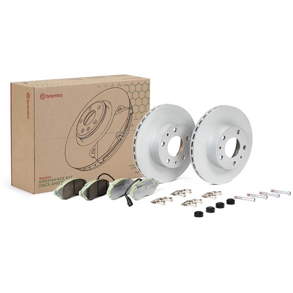 Bromssats, Skivbroms Ventilerad, Framaxel Brembo KT 10 001 BREMBO