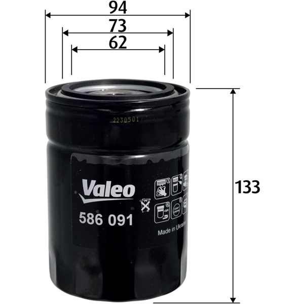 Oljefilter Valeo 586091 VALEO