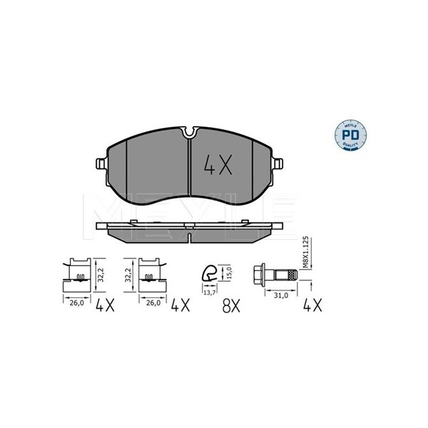 Bromsbeläggsats, Framaxel Meyle 025 224 9320/PD MEYLE