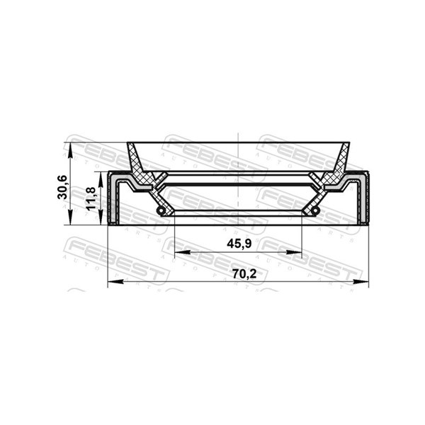 Oljepackningsring, differential, Bakre drivaxel till kraftuttag F FEBEST Oljepackningsring, differential, Bakre drivaxel till kraftuttag F FEBEST