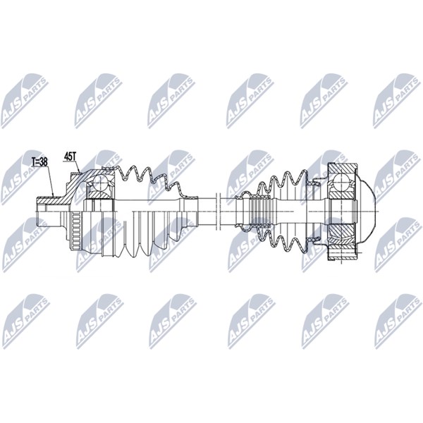 Drivaxel, framaxel höger Nty NPW-AU-110 NTY