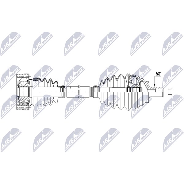 Drivaxel, framaxel höger Nty NPW-VW-213 NTY