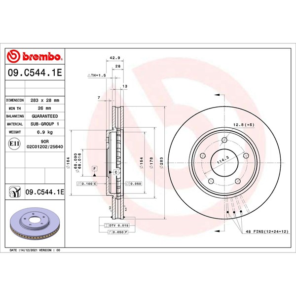 Bromssats, Skivbroms Ventilerad, Framaxel Brembo KT 08 018 BREMBO