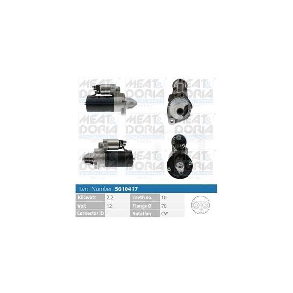 Startmotor 12V Meat & doria 5010417 MEAT & DORIA