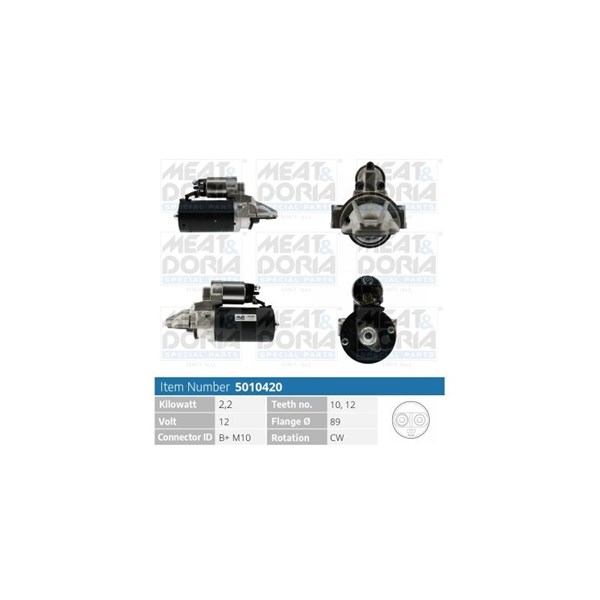 Startmotor 12V Meat & doria 5010420 MEAT & DORIA