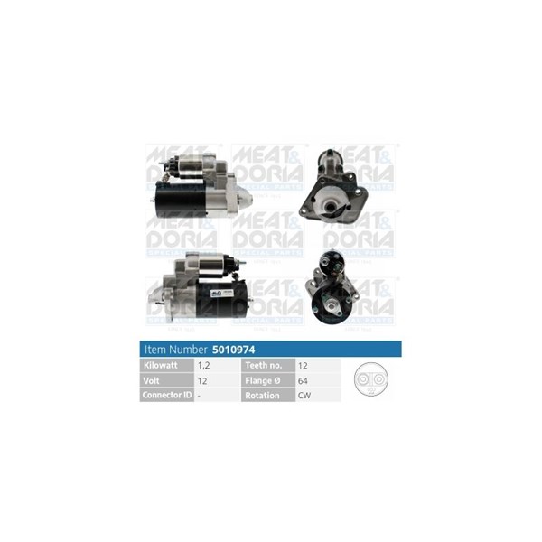 Startmotor 12V Meat & doria 5010974 MEAT & DORIA