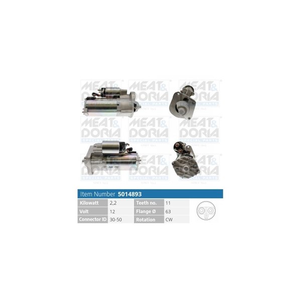 Startmotor 12V Meat & doria 5014893 MEAT & DORIA