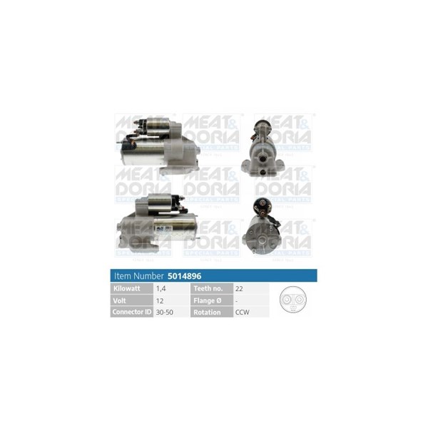Startmotor 12V Meat & doria 5014896 MEAT & DORIA