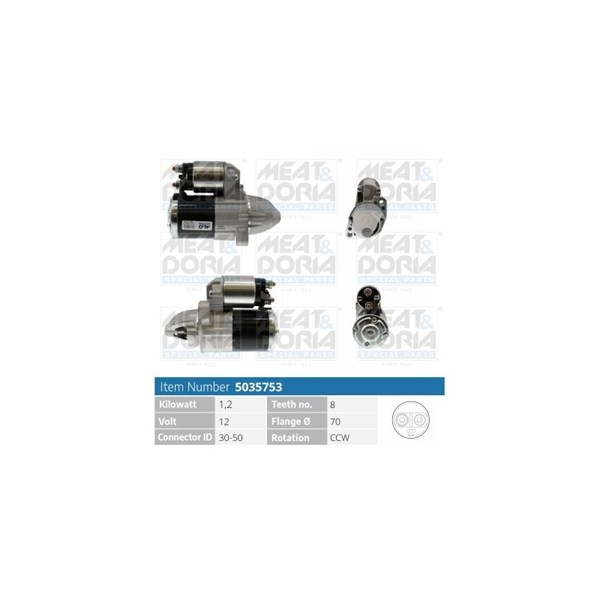 Startmotor 12V Meat & doria 5035753 MEAT & DORIA Startmotor 12V Meat & doria 5035753 MEAT & DORIA