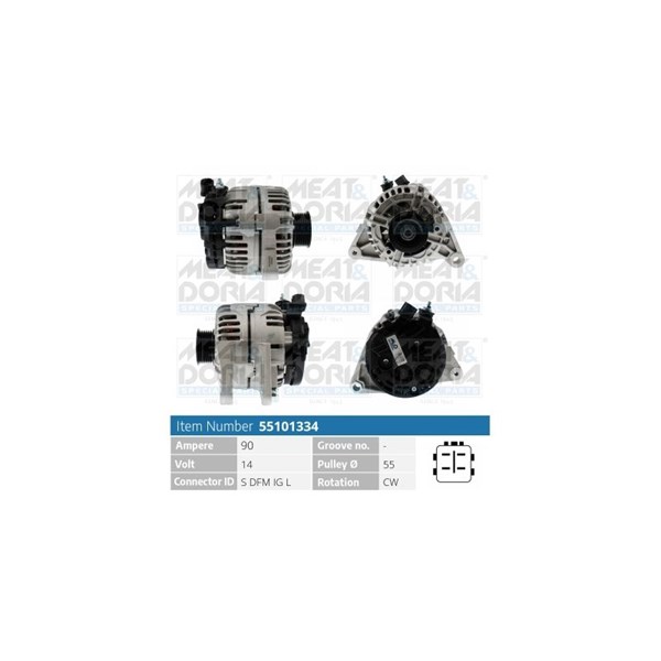 Generator 14V 90A Meat & doria 55101334 MEAT & DORIA Generator 14V 90A Meat & doria 55101334 MEAT & DORIA