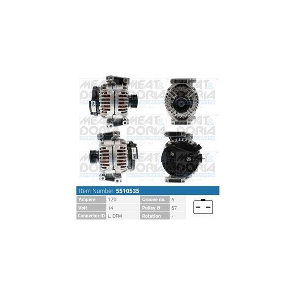 Generator 14V 120A Meat & doria 5510535 MEAT & DORIA