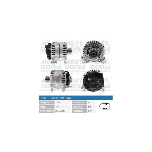 Generator 14V 140A Meat & doria 5510543 MEAT & DORIA