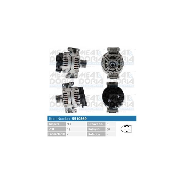 Generator 12V 90A Meat & doria 5510569 MEAT & DORIA