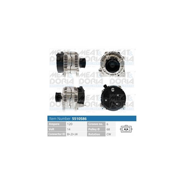 Generator 14V 120A Meat & doria 5510586 MEAT & DORIA
