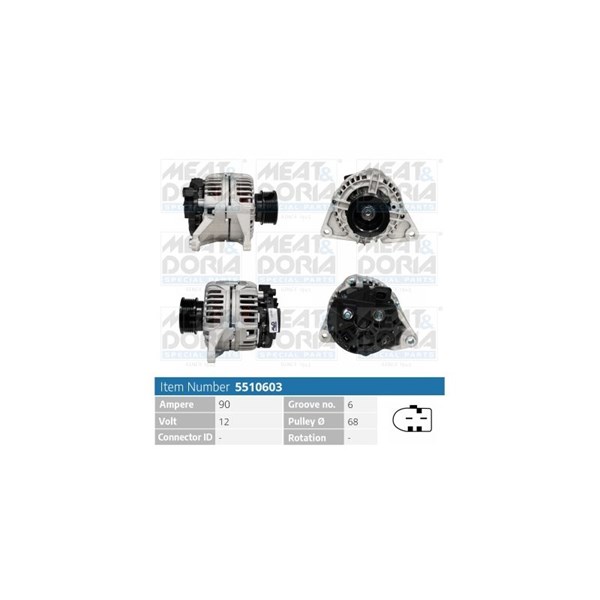 Generator 12V 90A Meat & doria 5510603 MEAT & DORIA Generator 12V 90A Meat & doria 5510603 MEAT & DORIA