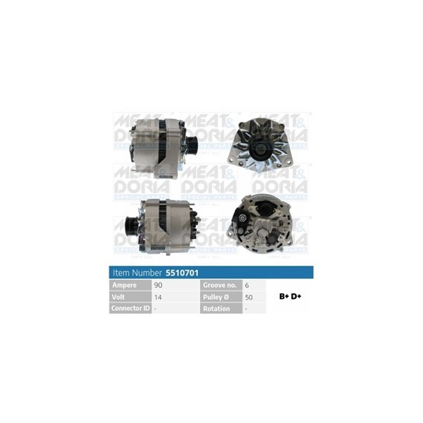Generator 14V 90A Meat & doria 5510701 MEAT & DORIA