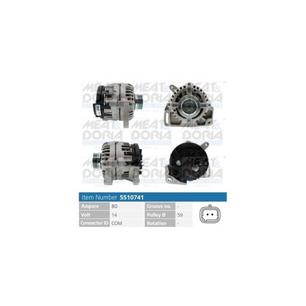 Generator 14V 80A Meat & doria 5510741 MEAT & DORIA