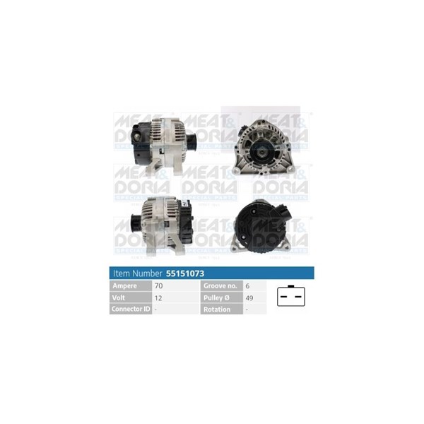 Generator 12V 70A Meat & doria 55151073 MEAT & DORIA