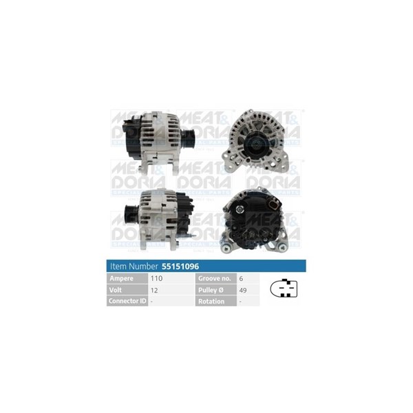 Generator 12V 110A Meat & doria 55151096 MEAT & DORIA