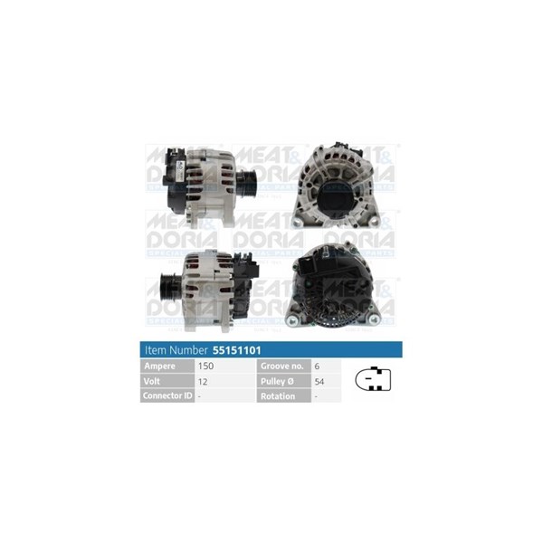 Generator 12V 150A Meat & doria 55151101 MEAT & DORIA