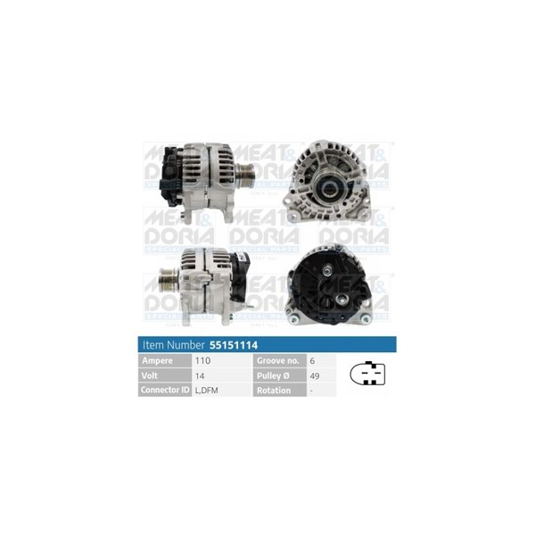 Generator 14V 110A Meat & doria 55151114 MEAT & DORIA